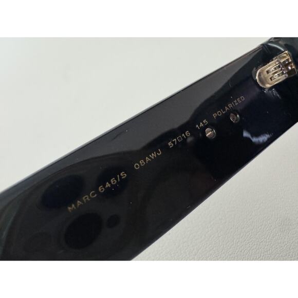 Marc Jacobs Cateye Sunglasses Womens Black Polarized 57mm Square Gray 145 - Picture 10 of 12